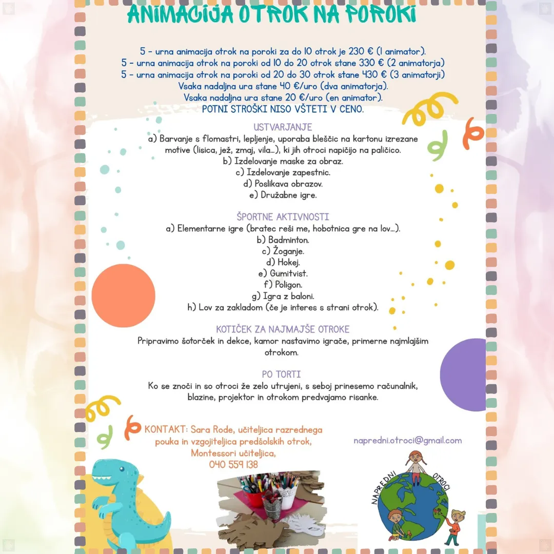 Slika za ANIMACIJA OTROK NA POROKAH IN DOGODKIH